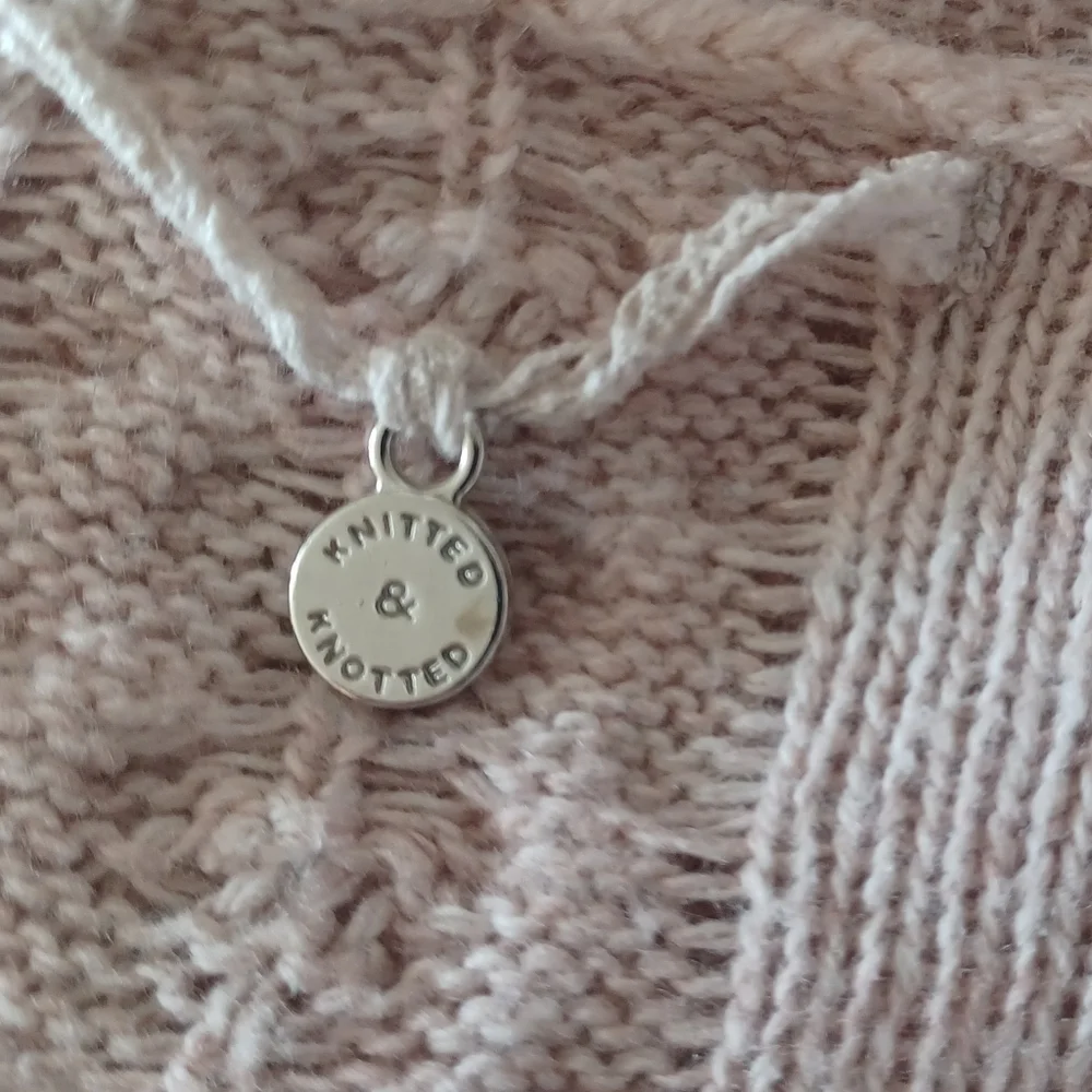 Anthropologie Pale Pink Knit Tie-Front Cardigan - Picture 4 of 13